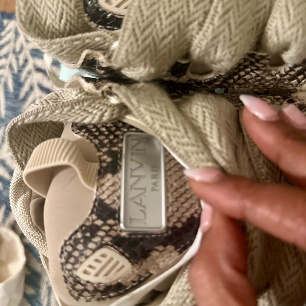 Lanvin Curb Sneakers 'Beige Python' Lightly Worn - image 6